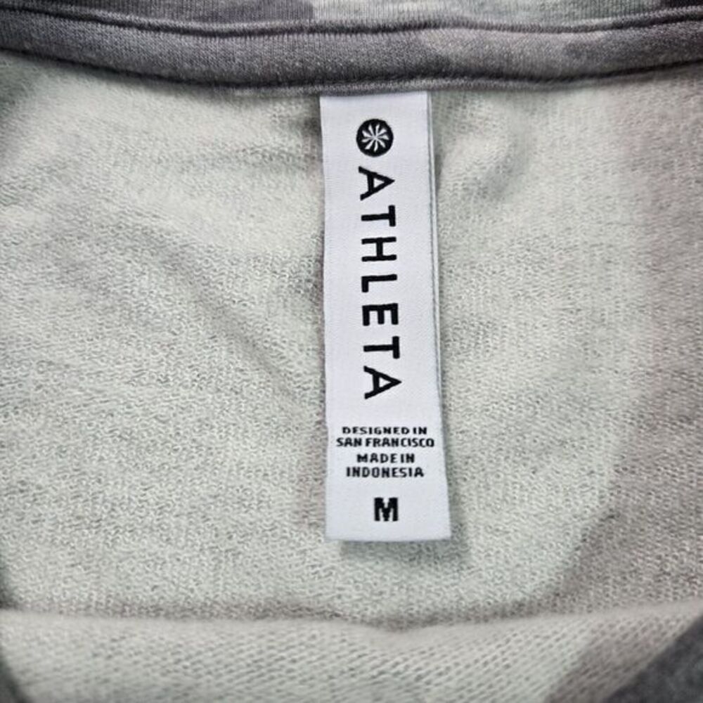 ATHLETA Balance Pullover Sweatshirt Size Medium Camo Lux Dark Gray Top Women's - Picture 6 of 7